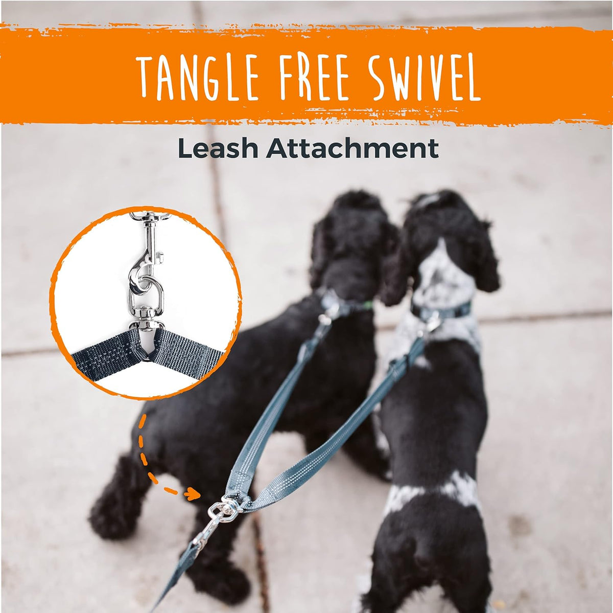 Double Dog Leash - Ultimate No Tangle Solution for Walking Two Dogs Together, Adjustable for All Breeds, Reflective Design for Safety