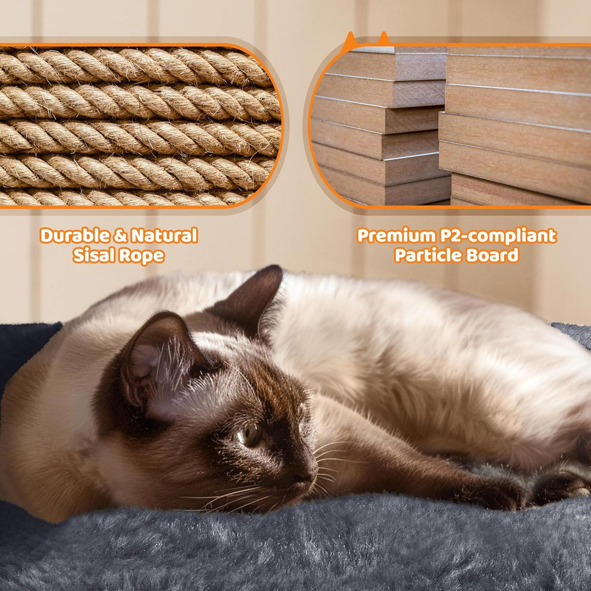 Yaheetech 69-Inch Cat Tree Tower with Dual Condos, Scratching Posts, and Cat-Ear Perches | Sturdy Anti-Wobble Base, Plush Basket, Climbing Ramp, Easy Assembly, Ideal for Large Indoor Cats and Multi-Pet Households, Dark Gray