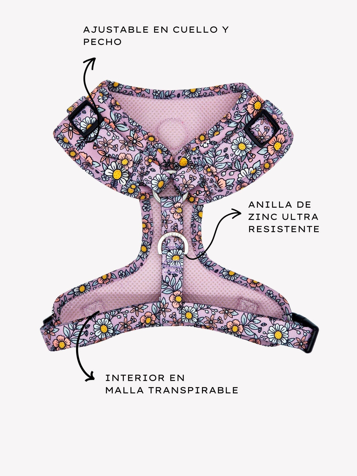 ARNES AJUSTABLE PARA PERRO FLOWER POWER