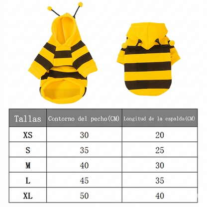 Abrigo Temático Bee Pet con Capucha para Mascotas