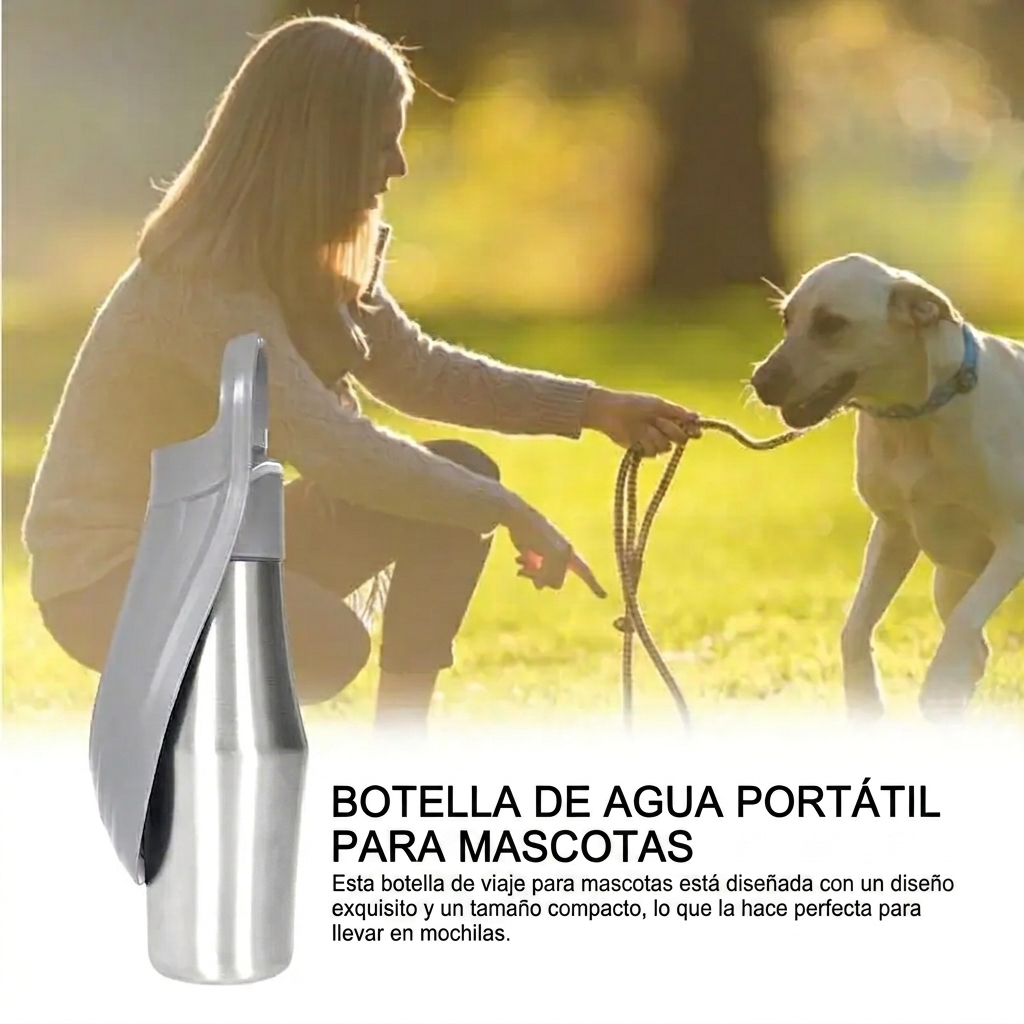 Botella de Hidratación de Acero Inoxidable para Mascotas