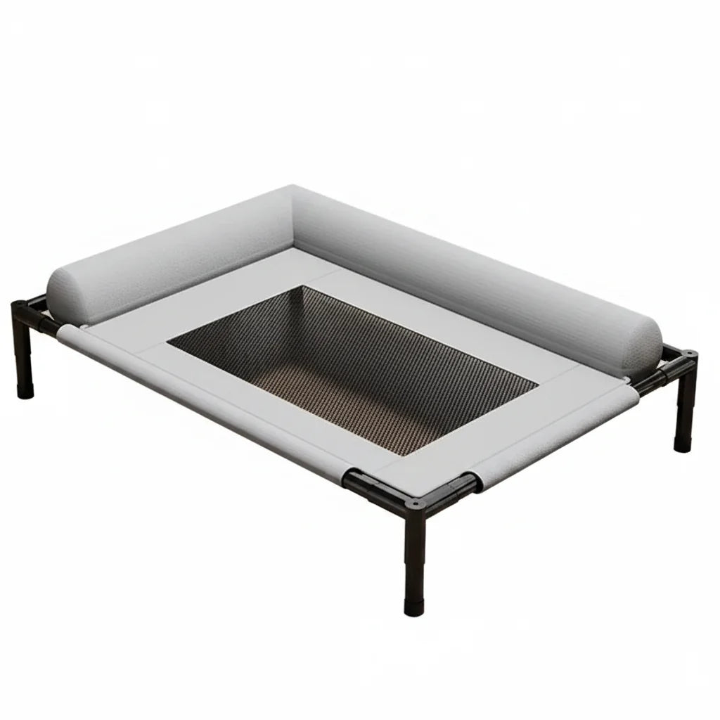 Cama Elevada con Malla Transpirable y Almohada