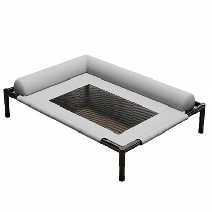 Cama Elevada con Malla Transpirable y Almohada