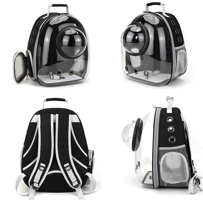 Transparent Cat Carrier Backpack - Breathable Space Capsule for Pets, Perfect for Travel and Outdoor Adventures