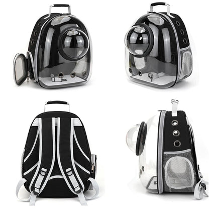 Transparent Cat Carrier Backpack - Breathable Space Capsule for Pets, Perfect for Travel and Outdoor Adventures