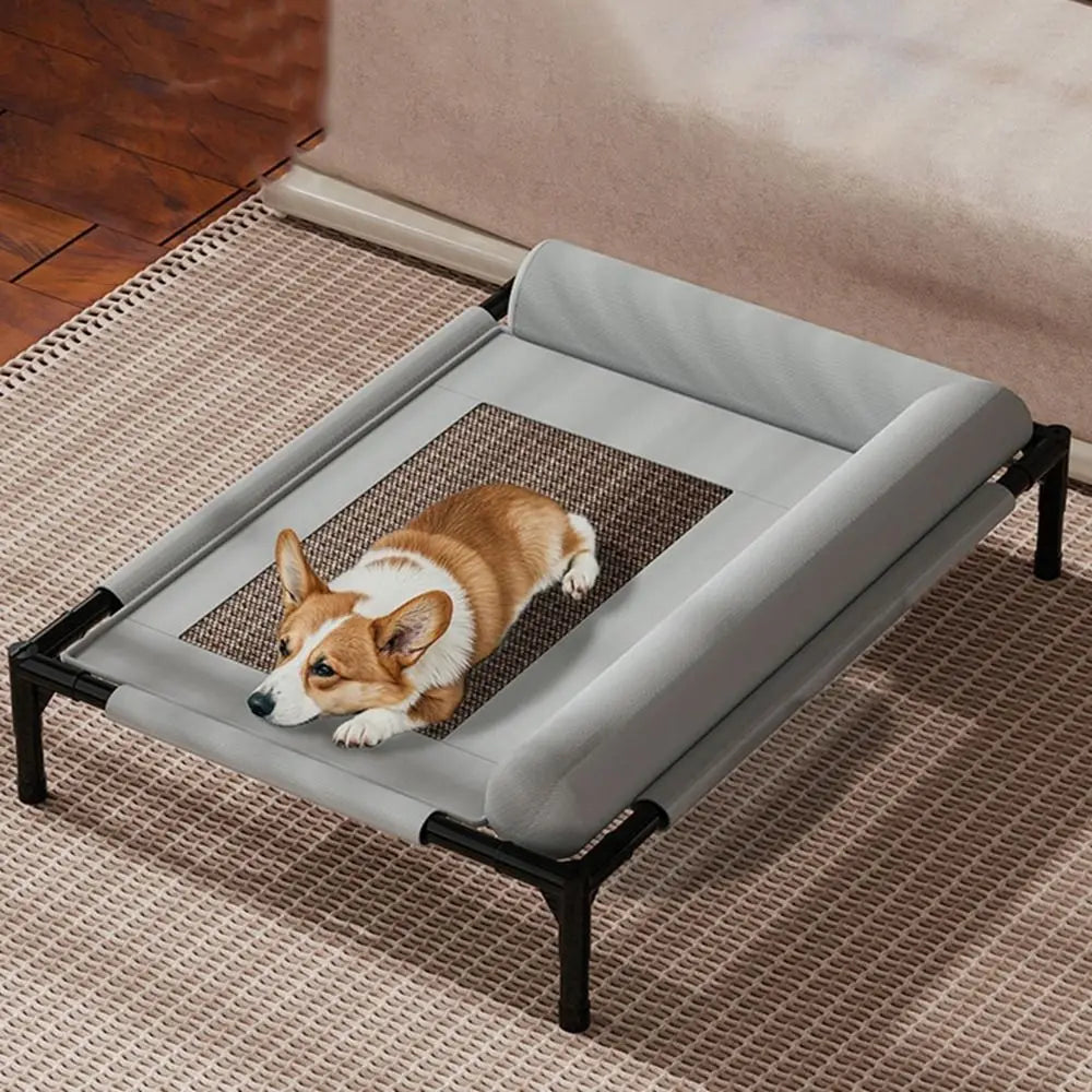 Cama Elevada con Malla Transpirable y Almohada