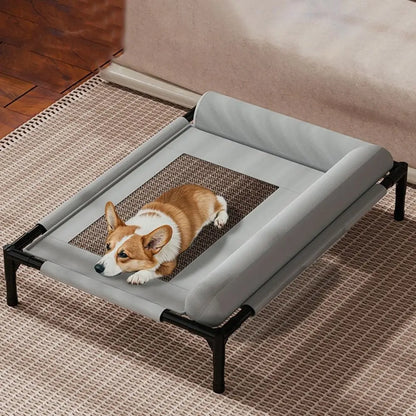 Cama Elevada con Malla Transpirable y Almohada