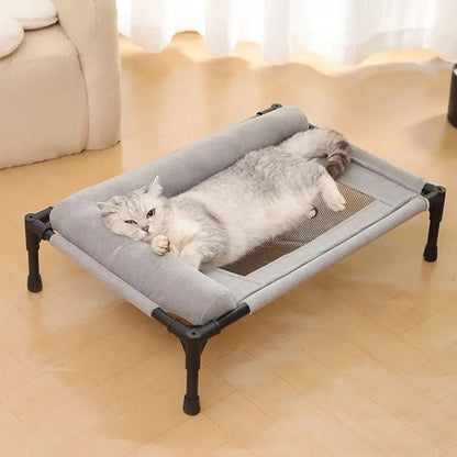 Cama Elevada con Malla Transpirable y Almohada