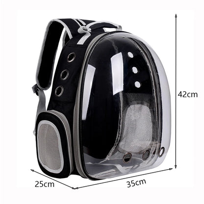 Transparent Cat Carrier Backpack - Breathable Space Capsule for Pets, Perfect for Travel and Outdoor Adventures