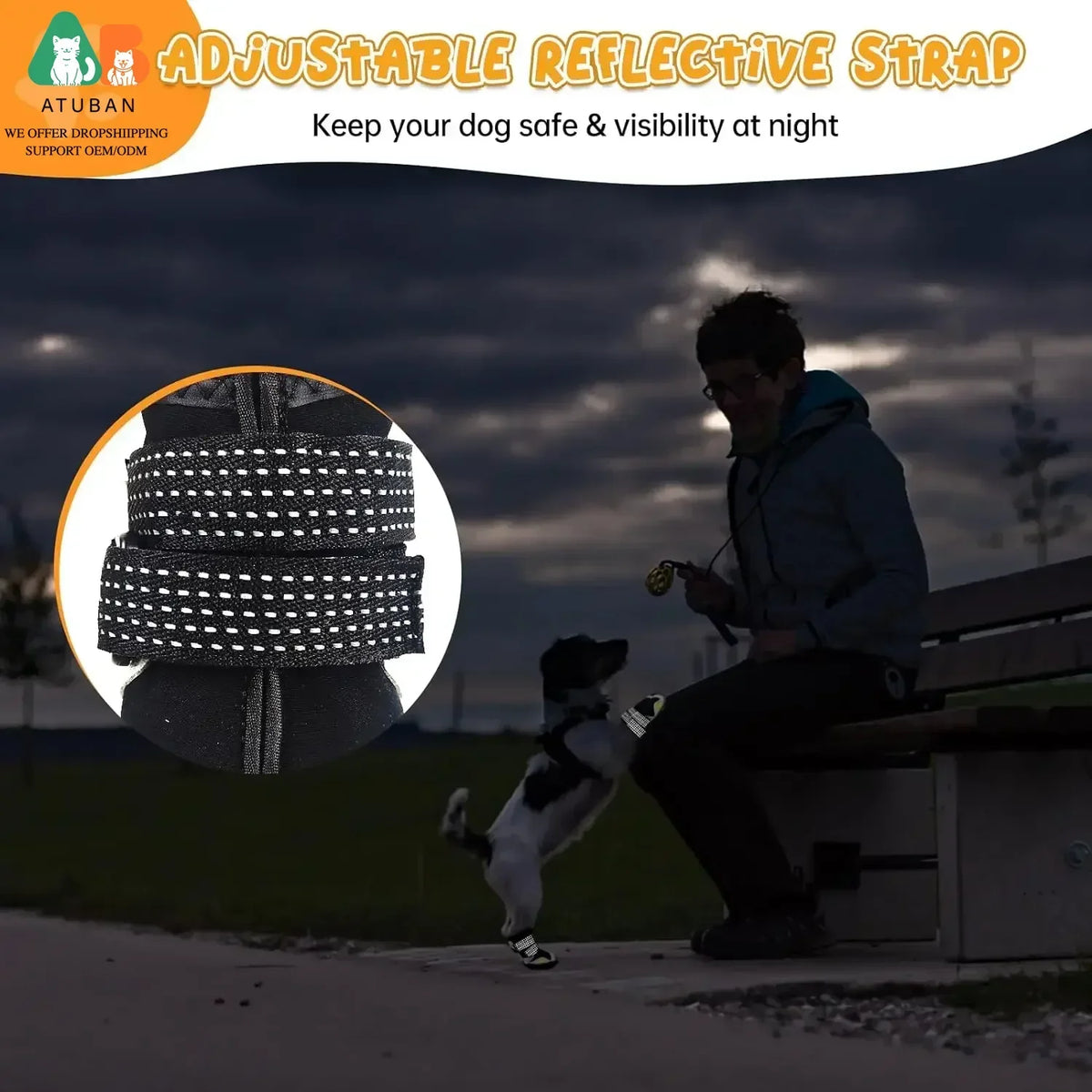 Botas Impermeables y Transpirables ATUBAN para Perros Medianos y Grandes
