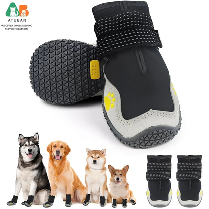 Botas Impermeables y Transpirables ATUBAN para Perros Medianos y Grandes