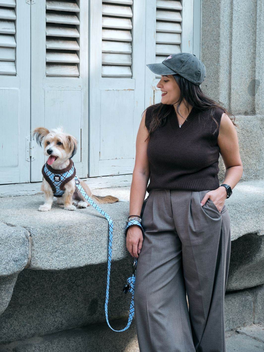 ARNES AJUSTABLE PARA PERRO TARTÁN BLUE MOCCA