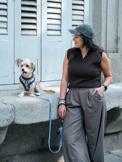 ARNES AJUSTABLE PARA PERRO TARTÁN BLUE MOCCA